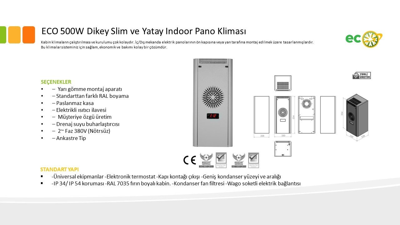 eco 500W Dikey Slim Indoor Pano Klima