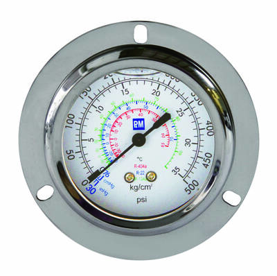 FRGHGF MANOMETRE YÜKSEK BASINÇ R22/R134A/R404A GLİSERİNLİ ARKA ÇIKIŞLI 1/4 Ø70 201056 MANOMETRE P&M