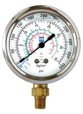 RGHBGF MANOMETRE YÜKSEK BASINÇ R22/R134A/R404A GLİSERİNLİ ALTTAN ÇIKIŞLI 1/8 Ø70 201502 MANOMETRE P&M
